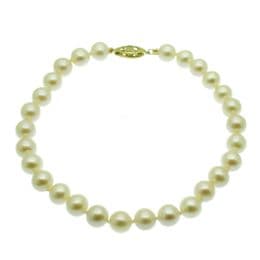 Pearl Bracelet - AAA 6.5mm Round Cultured Freshwater Pearls - 14ct gold filigree clasp