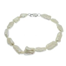 Pearl Bracelet - AAA Biwa Pearls - with sterling silver lobster clasp. Available in White or Black.