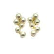 Pearl Cluster Earrings - Gold on Sterling Silver Studs - 3.5mm White Pearl