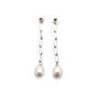 Pearl Drop Earrings, 7mm Pearls on Sterling Silver Paperclip Chains