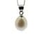 Pearl Drop Pendant -  9-10 mm Oval Freshwater Pearl - Sterling Silver Black or White
