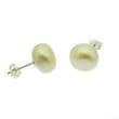 Pearl Earrings - 10-11 mm AA+ Baroque Pearls - Sterling Silver Studs. Available in White