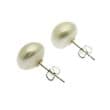 Pearl Earrings - 11-12 mm AA Button Pearls - Sterling Silver Studs. Available in White