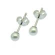Pearl Earrings - 3mm AAA Round Pearl Studs on Sterling Silver