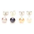 Pearl Earrings - 4 mm AAA Button Pearls on Sterling Silver Studs White, Pink, Lavender and Black