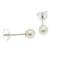 Pearl Earrings - 4mm AAA Round Pearls on Sterling Silver Studs - White, Peacock