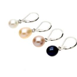 Pearl Earrings - 6 mm AAA Oval Pearls on Sterling Silver Leverbacks. White, Pink, Lavender & Black