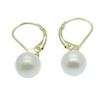 Pearl  Earrings - 6 mm AAA Round  Pearls on 9ct Gold Leverbacks