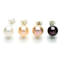 Pearl Earrings - 6mm AAA Round Pearls on Sterling Silver Studs