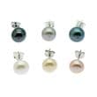 Pearl Earrings - 7mm AA Button Pearls on Sterling Silver. White, Pink, Lavender, Black, Red, Grey
