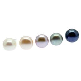 Pearl Earrings - 9-10mm AA Button Pearls on Sterling Silver. White, Pink, Lavender, Black