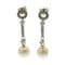 Pearl Earrings - AA 7mm Round Pearls on Sterling Silver CZ Drop. Available in White