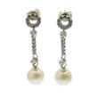 Pearl Earrings - AA 7mm Round Pearls on Sterling Silver CZ Drop. Available in White