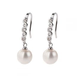 Pearl Earrings AA+ 8mm Round Pearls on Sterling Silver Hooks