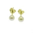 Pearl Earrings - AAA 4mm White Round Cultured Pearls on 9ct Gold Posts.