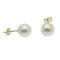 Pearl Earrings - AAA 8mm White Round Cultured Pearls on 9ct Gold Posts