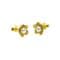 Pearl Earrings - Flower Design Gold on Sterling Silver Studs - 4mm White Pearl