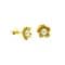 Pearl Earrings - Flower Design Gold on Sterling Silver Studs - 4mm White Pearl