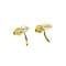 Pearl Earrings - Leaflet Design Gold on Sterling Silver Studs - 3mm White Pearl