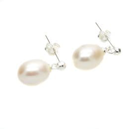 Pearl Earrings - Stud Drops - AAA 8mm Oval Pearls on Sterling Silver.  White, Pink, Lavender.