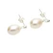 Pearl Earrings - Stud Drops - AAA 8mm Oval Pearls on Sterling Silver. White, Pink, Lavender.