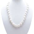 Pearl Necklace - AA+ 10-12mm Baroque Pearls with sterling silver clasp. White, Black, Silver Grey