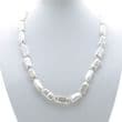 Pearl Necklace - AA Biwa - with Sterling Silver lobster clasp. Available in White & Black.