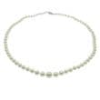 Pearl Necklace - AA+ Graduated Necklace 17" with Sterling Silver Ball Clasp