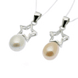 Pearl Pendant - 6-7mm Drop Pearl, Sterling Silver mountings Star. Available in White & Pink