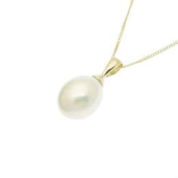 Pearl Pendant with 7mm Oval Freshwater Pearl and 9ct Gold Mounting