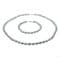 Pearl Set, Necklace & Bracelet - AA 7mm Oval - sterling silver lobster clasps. In White, Black, Pastel Mix and Silver Grey