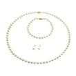 Pearl Set, Necklace, Bracelet & Earrings - 6mm AA Cultured Freshwater Round Pearls White 14k Gold