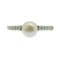 Sterling Silver Pearl Ring with 6.5 mm Button Pearl, with tiny clear Cubic Zirconia inlay