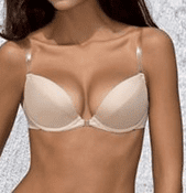 Clear Back Bra "Paula" (Nude)