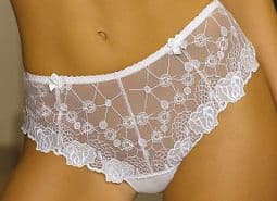 Rose Embroidered Sheer Mesh Brief by Konrad Lingerie