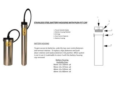 Battery  Housing with Push Fit Cap