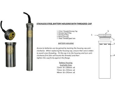 Battery Housing with Threaded Cap