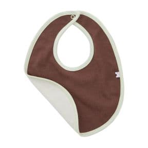 Chocolate and soy bib with soy edging