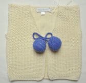 Cream/Royal blue gilet