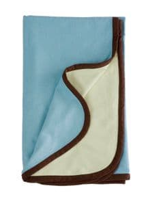 Ocean/Tea blanket with chocolate edging