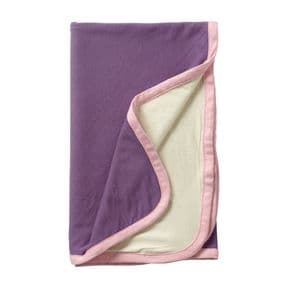 Eggplant/Petal blanket with chocolate edging