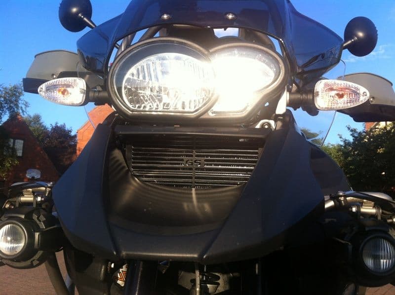 BMW GS & GSA Oil Cooler Cover Triple Black Slotted Design