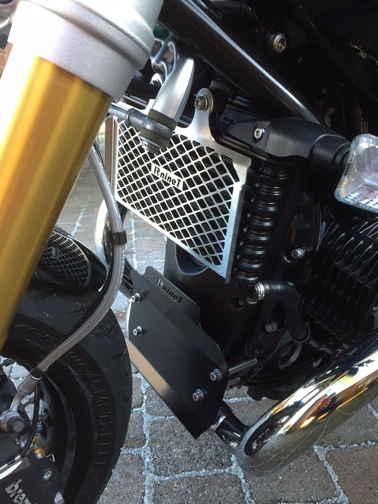 BMW R9T Oil Cooler Cover - Brushed Stainless Steel