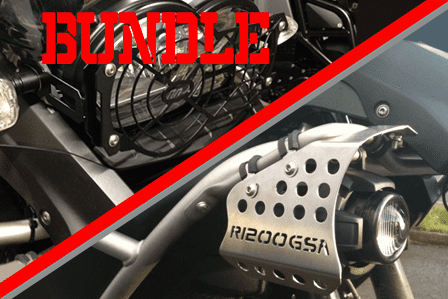 BUNDLE (15% OFF) - BMW R1200GSA (Powder Coated Satin Black) Spot Light Protectors & Headlight Guard