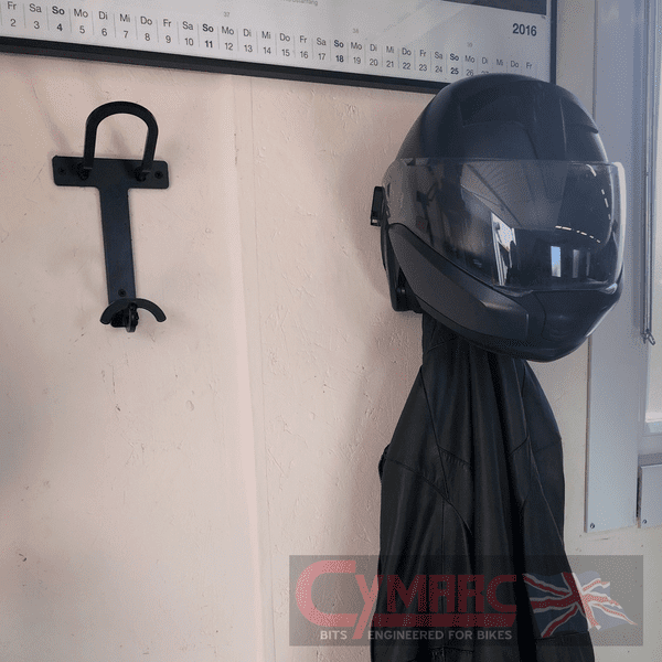 Motorcycle Helmet and Jacket Hanger - Heavy Duty, Wall Mounted