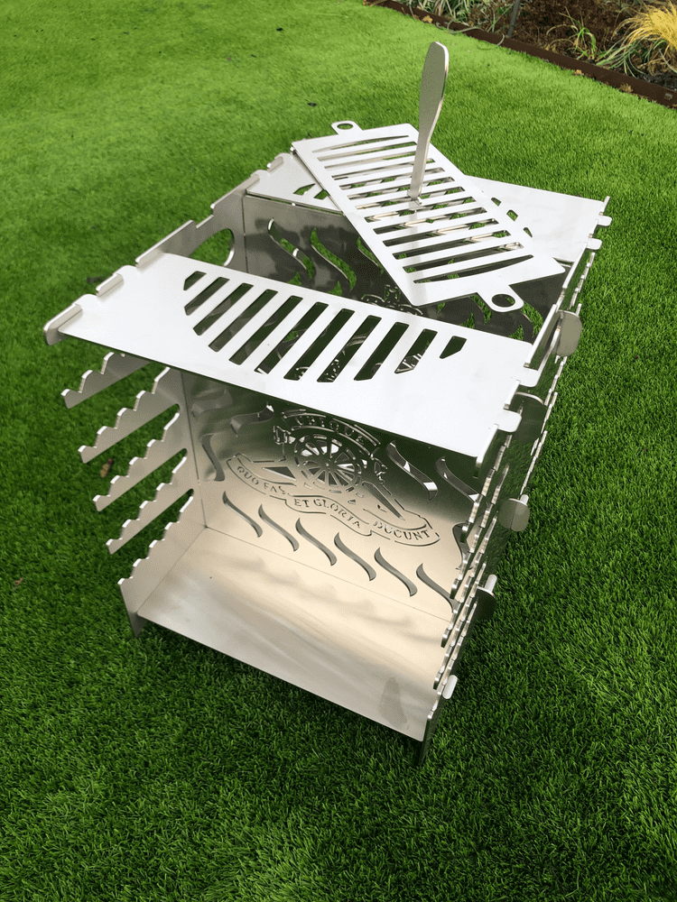 Royal Artillery Badged Vertical Charcoal Firepit BBQ