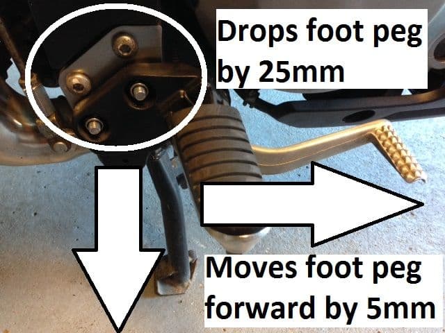 Suzuki V Strom 650cc & 1000cc Foot peg lowering Kit - Fits 2014 models and onward