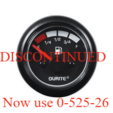 12/24V LED Illuminated Marine Fuel Gauge - 52mm-0-525-06