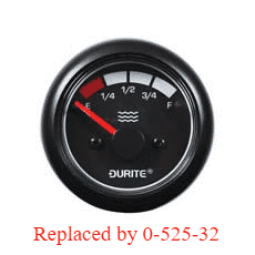 12/24V LED Illuminated Marine Water Gauge - 52mm-0-525-12