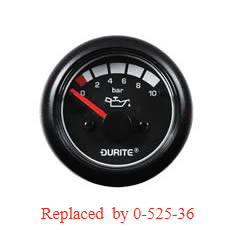 12/24V LED Illuminated Oil Pressure Gauge with Sender Unit - 52mm-0-525-16